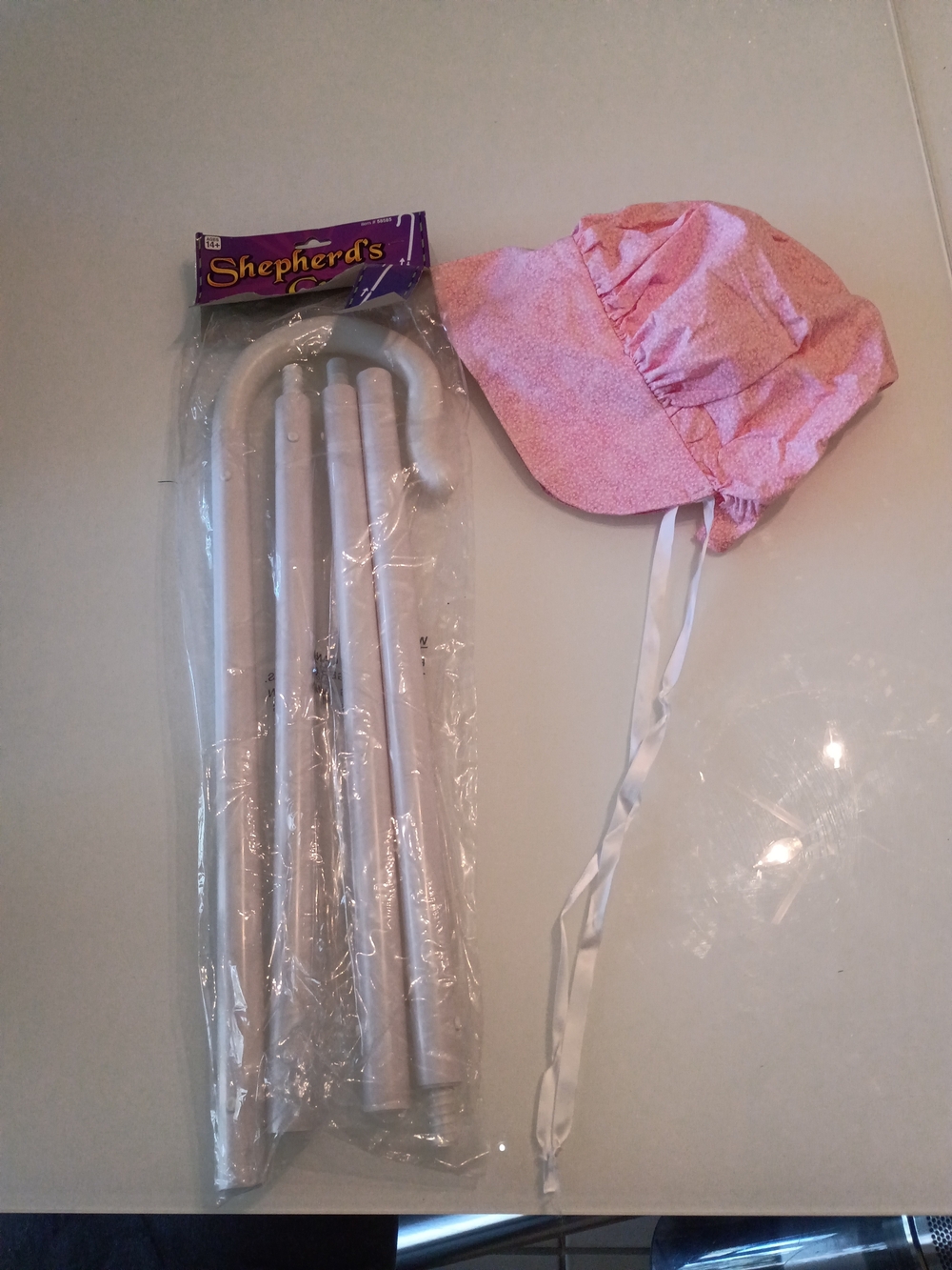 Woman's Little Bo Peep Bonnet Hat And Shepard's Hook